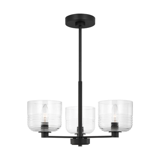 Lochdale Three Light Chandelier in Midnight Black
