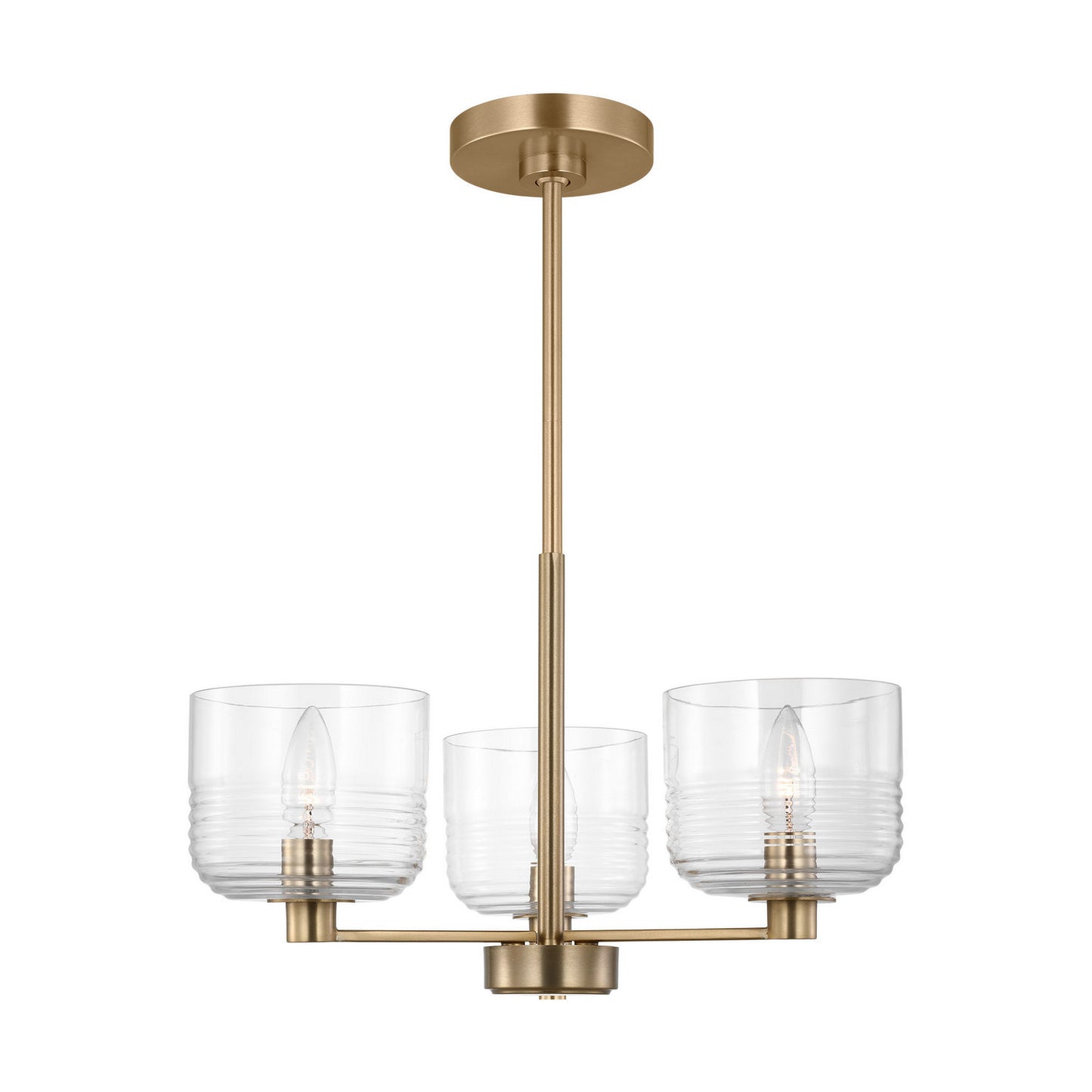 Lochdale Three Light Chandelier in Satin Brass