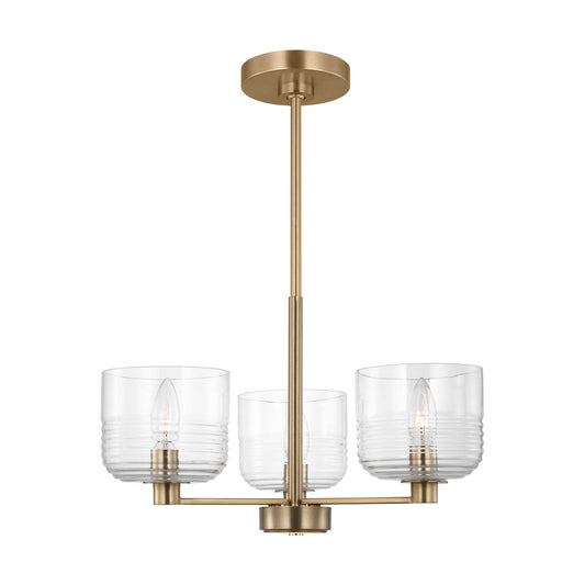 Lochdale Three Light Chandelier in Satin Brass