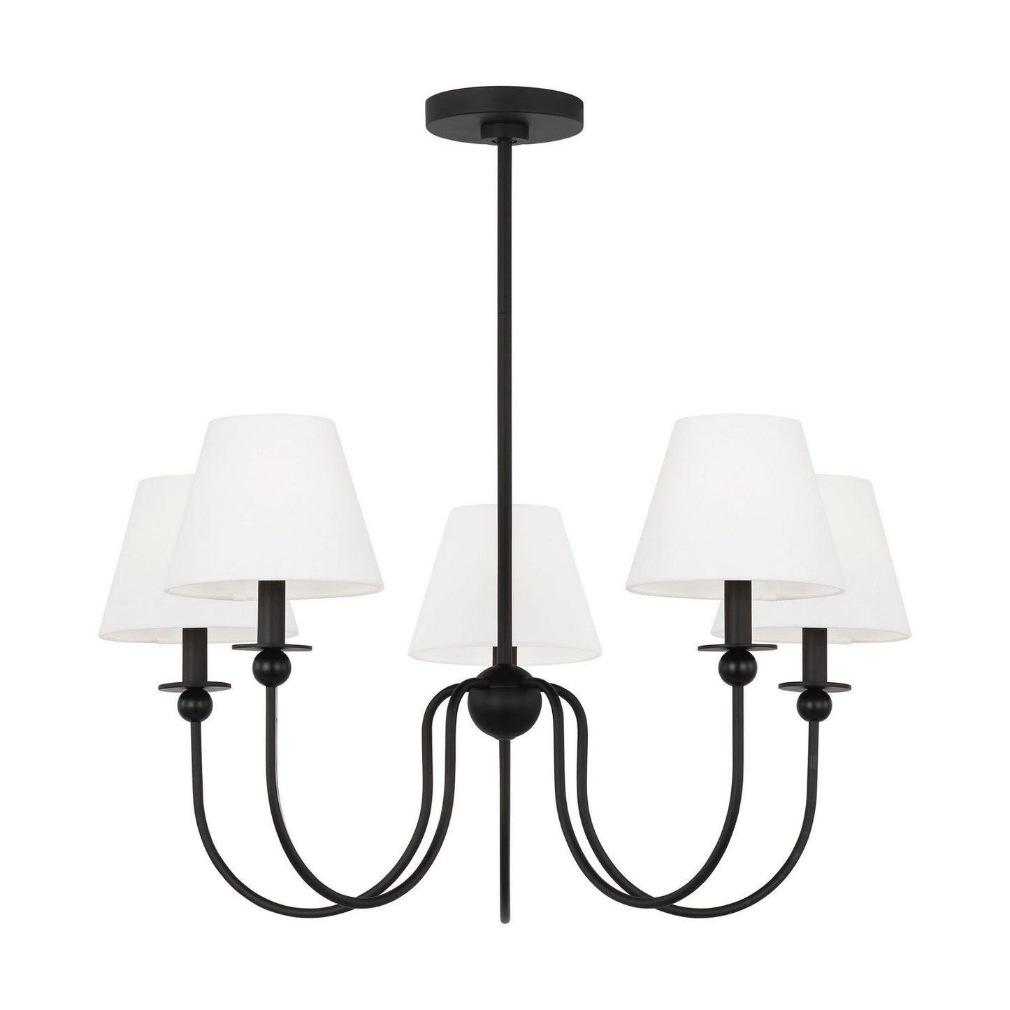 Elsay Five Light Chandelier in Midnight Black