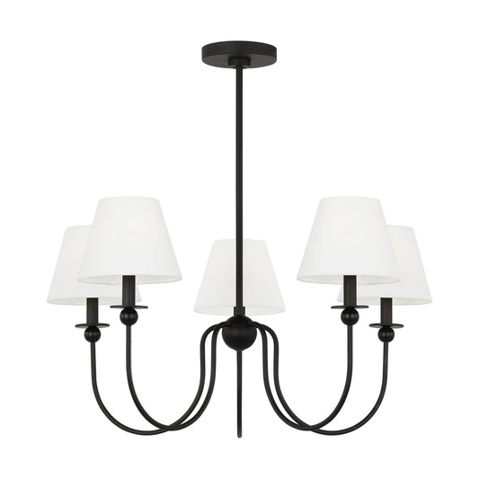 Elsay Five Light Chandelier in Midnight Black