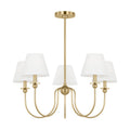Elsay Five Light Chandelier in Satin Brass