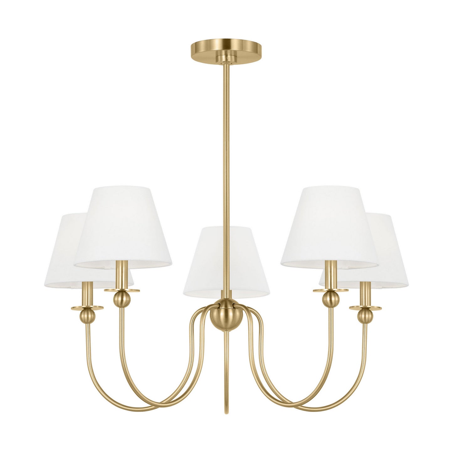 Elsay Five Light Chandelier in Satin Brass