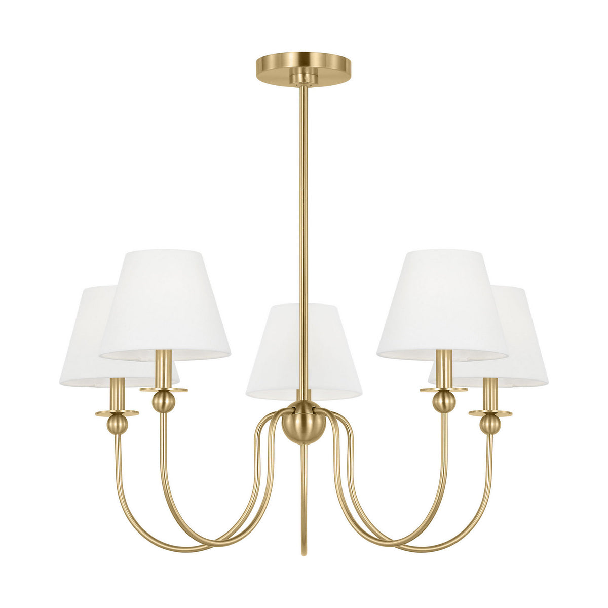 Elsay Five Light Chandelier in Satin Brass