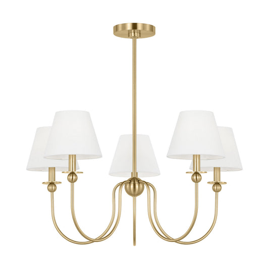 Elsay Five Light Chandelier in Satin Brass