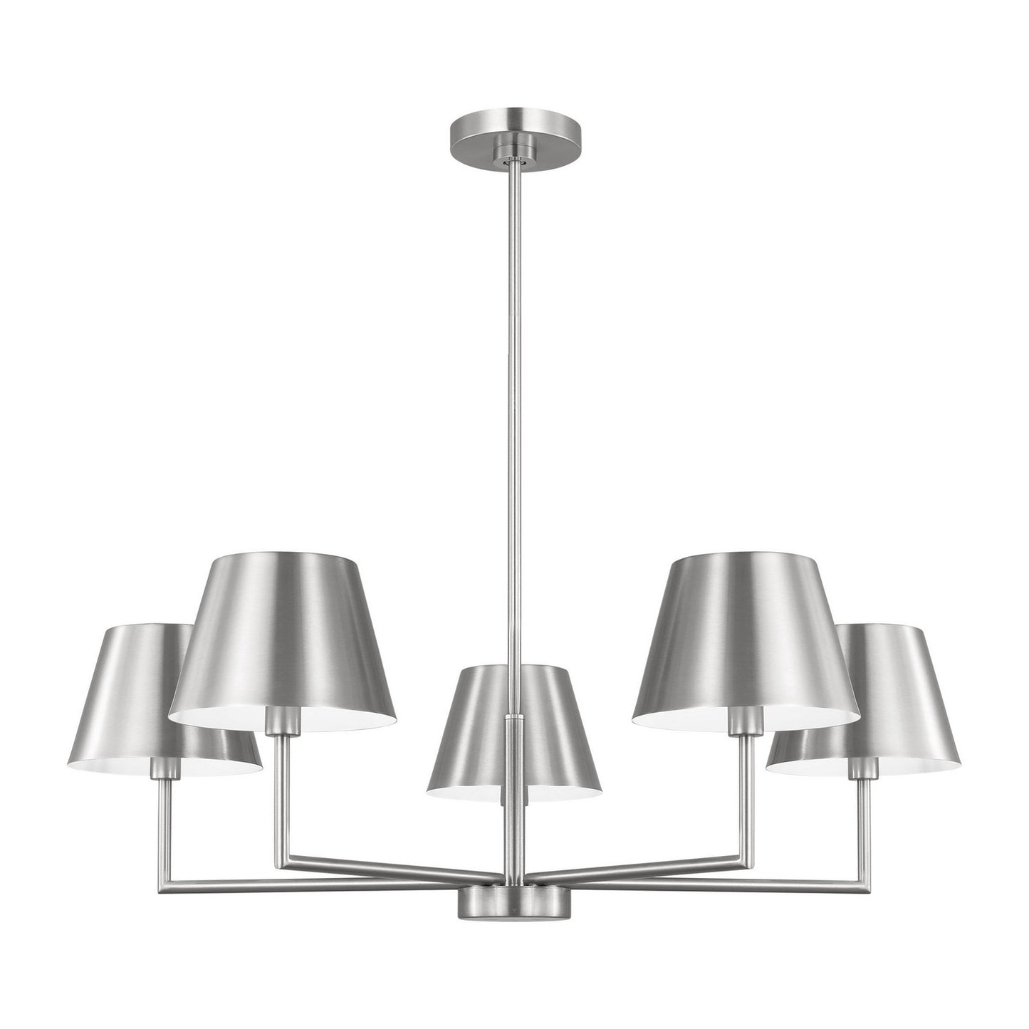 Ender Five Light Chandelier in Brushed Nickel