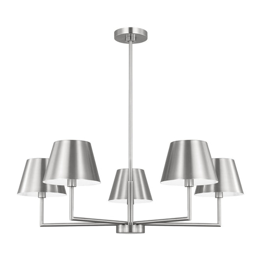 Ender Five Light Chandelier in Brushed Nickel