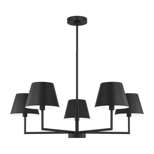 Ender Five Light Chandelier in Midnight Black