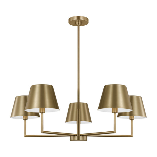 Ender Five Light Chandelier in Satin Brass