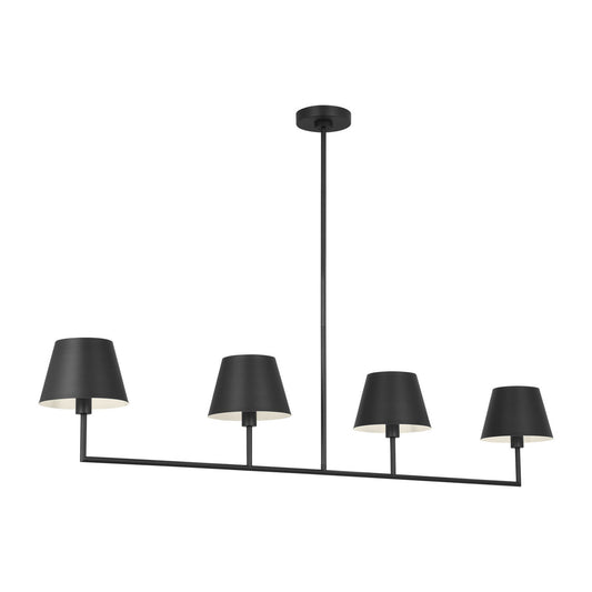 Ender Four Light Linear Chandelier in Midnight Black
