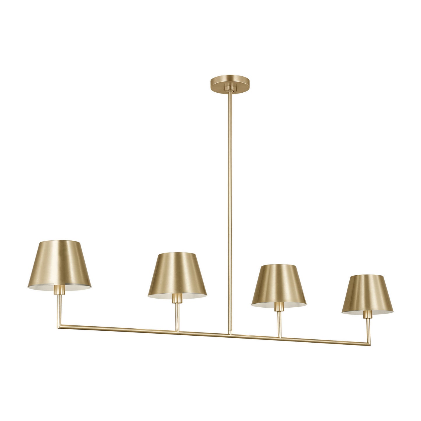 Ender Four Light Linear Chandelier in Satin Brass