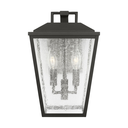 Kennewick Two Light Wall Lantern in Textured Black