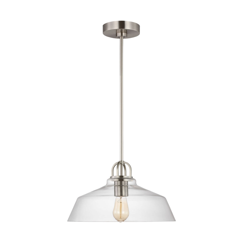 Payton One Light Pendant in Brushed Steel