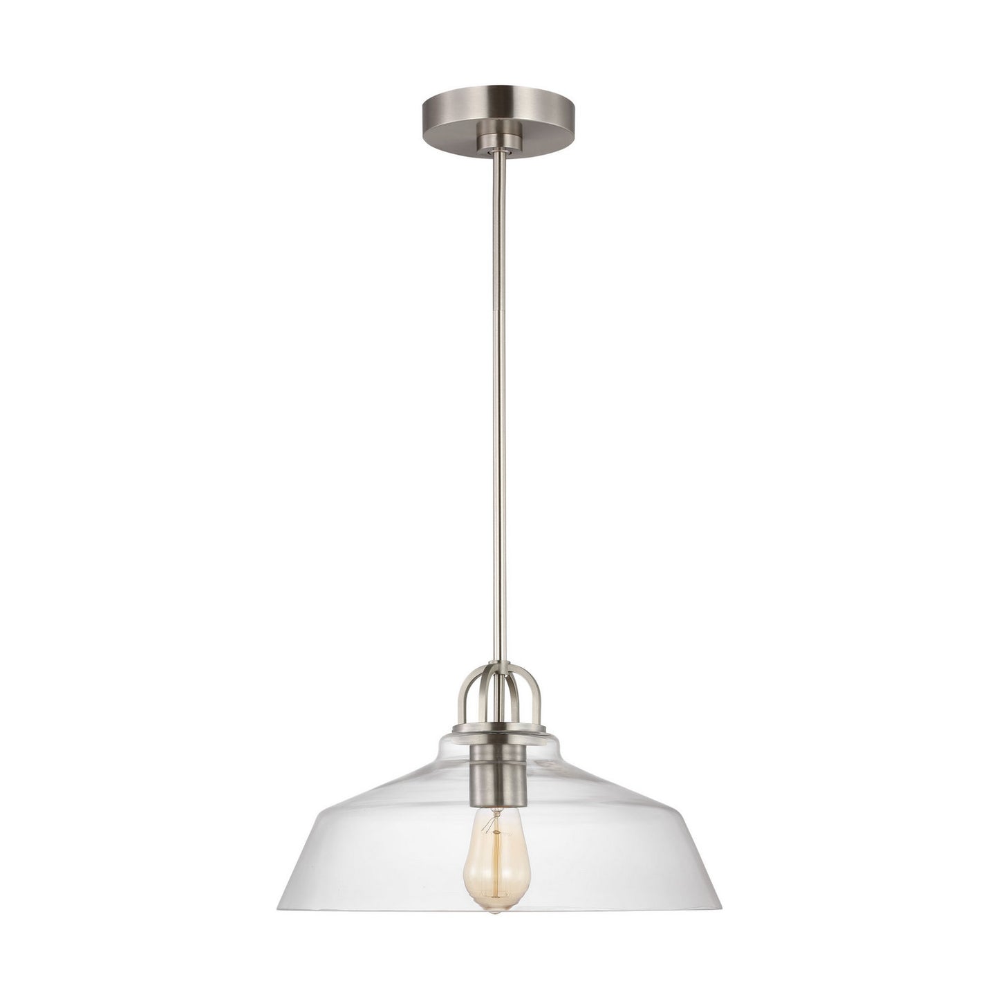 Payton One Light Pendant in Brushed Steel