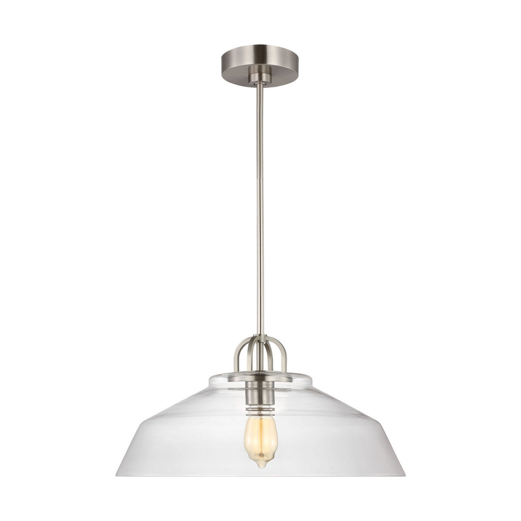 Payton One Light Pendant in Brushed Steel