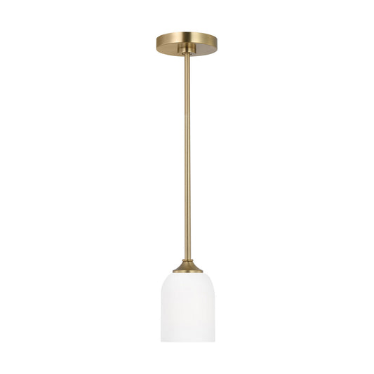 Emile One Light Mini Pendant in Satin Brass
