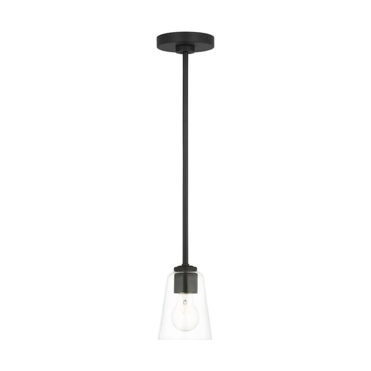 Generation Lighting - GLP1041MBK - One Light Mini-Pendant - Miles - Midnight Black