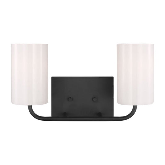 Rhett Two Light Vanity in Midnight Black