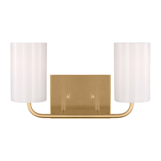 Rhett Two Light Vanity in Satin Brass
