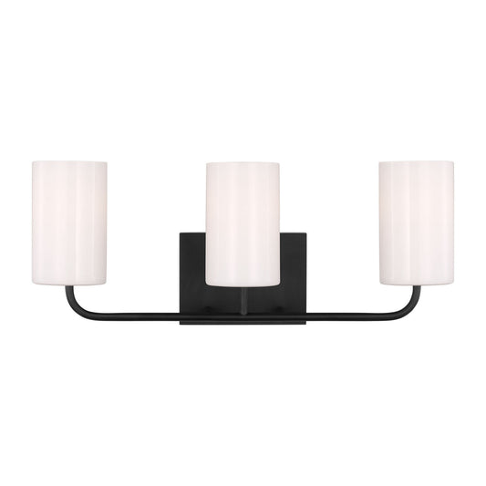 Rhett Three Light Vanity in Midnight Black
