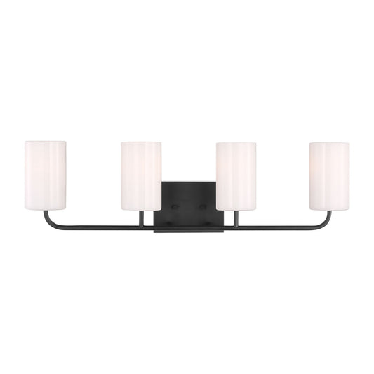 Rhett Four Light Vanity in Midnight Black