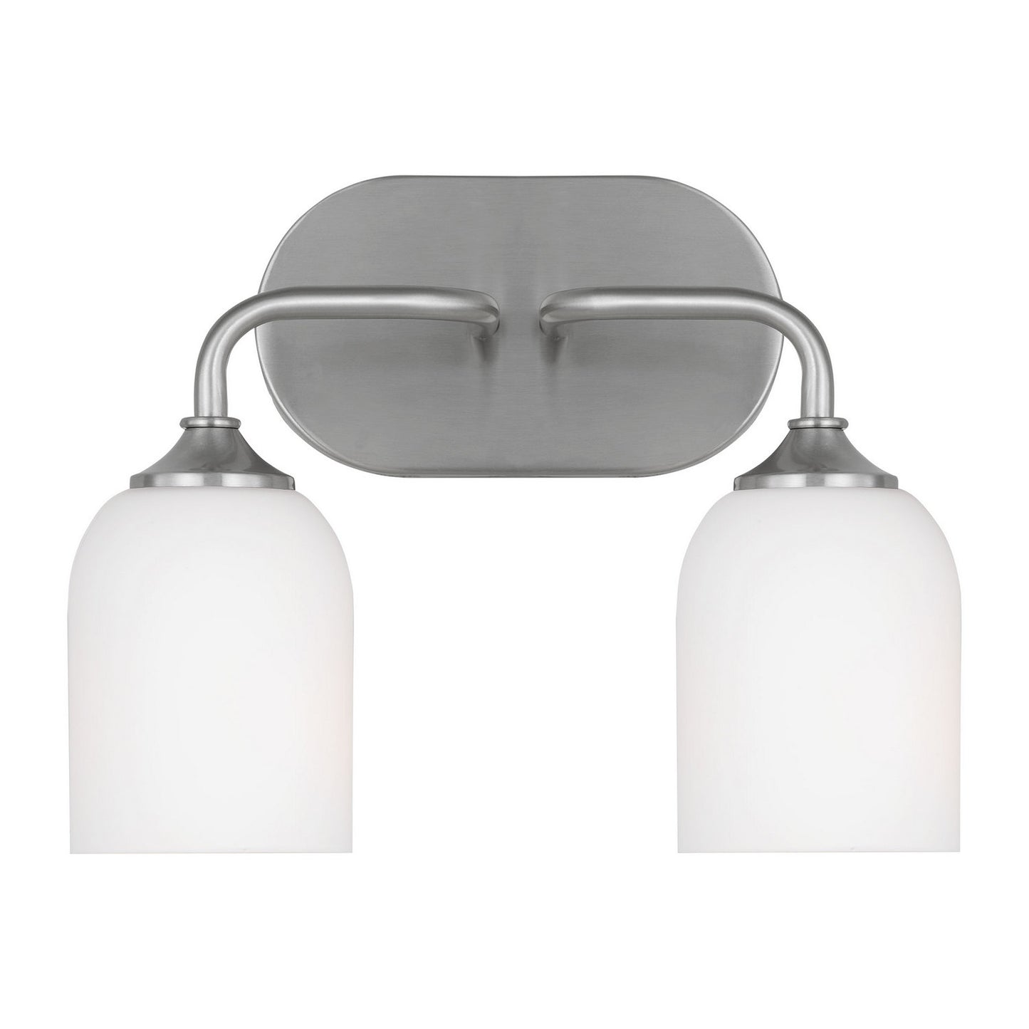 Emile Two Light Vanity in Brushed Steel