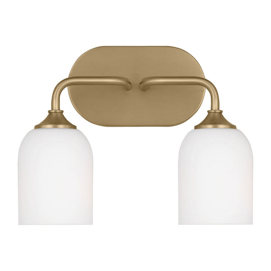Emile Two Light Vanity in Satin Brass