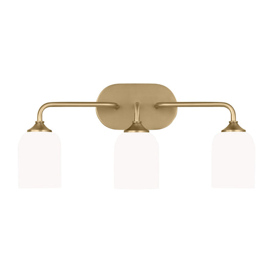 Emile Three Light Vanity in Satin Brass