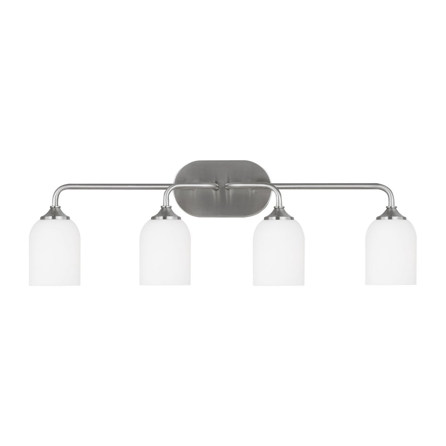 Emile Four Light Vanity in Brushed Steel