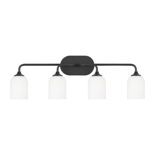 Emile Four Light Vanity in Midnight Black