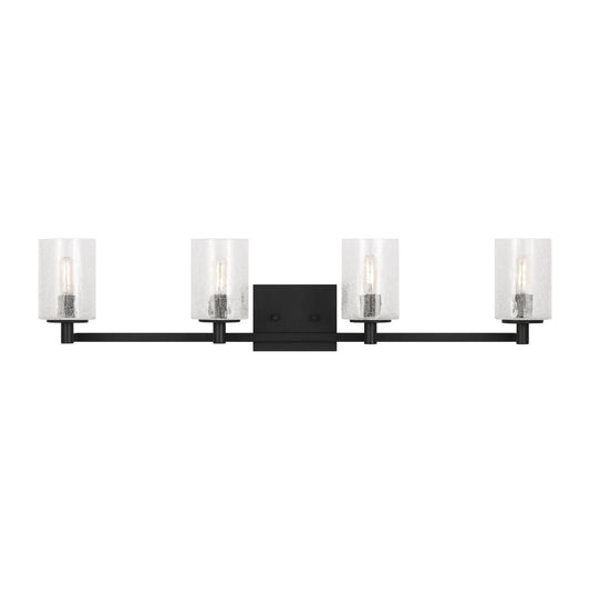 Generation Lighting - GLV1034EN/MBK - Four Light Wall / Bath - Parker - Midnight Black