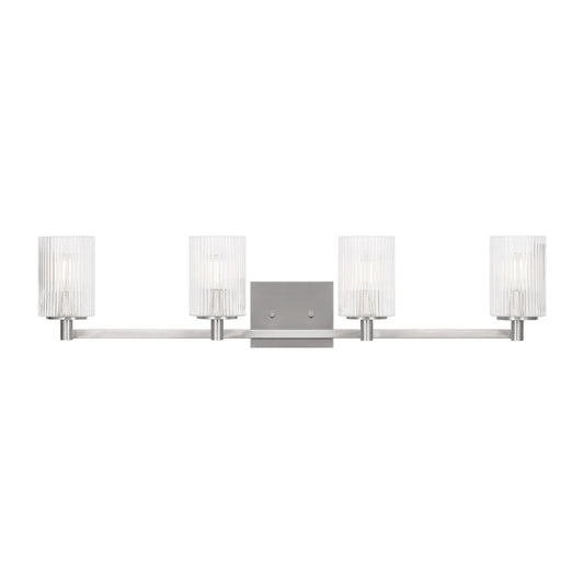 Generation Lighting - GLV1044EN/BS - Four Light Wall / Bath - Lando - Brushed Steel