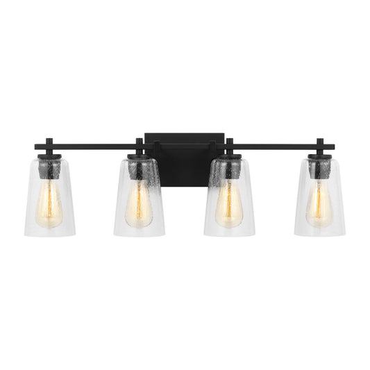 Mercer Four Light Vanity in Midnight Black