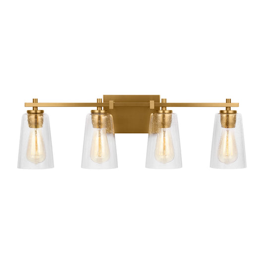 Mercer Four Light Vanity in Burnished Brass