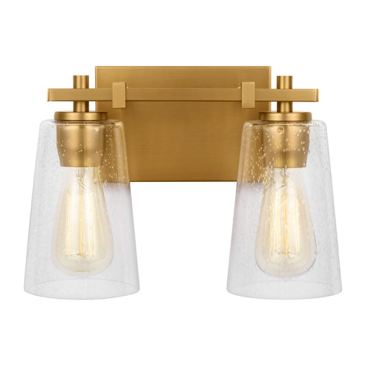 Mercer Two Light Vanity in Burnished Brass