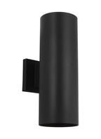 Outdoor Cylinders Two Light Wall Lantern in Textured Black
