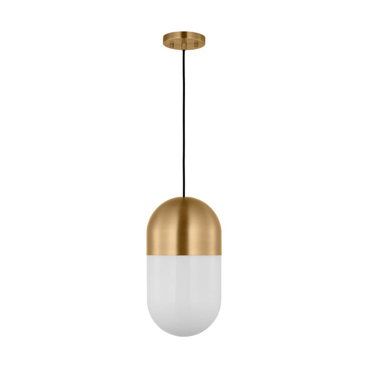 Foster One Light Pendant in Satin Brass