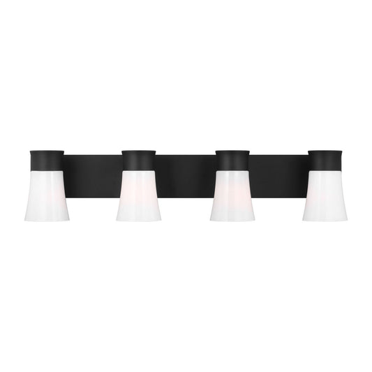 Roy Four Light Vanity in Midnight Black