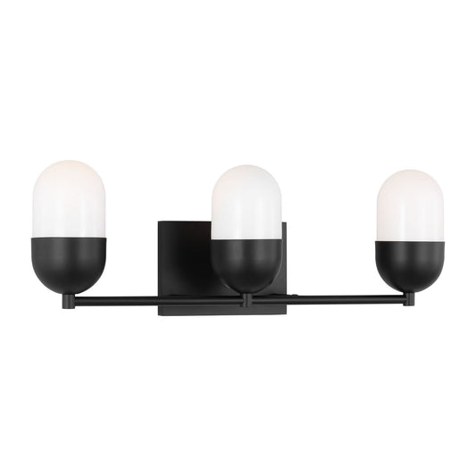 Foster Three Light Vanity in Midnight Black