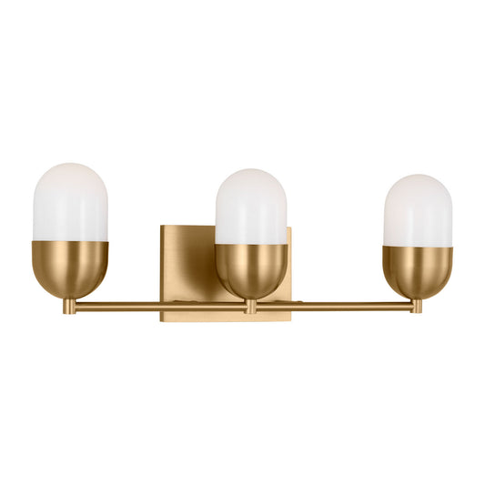 Foster Three Light Vanity in Satin Brass
