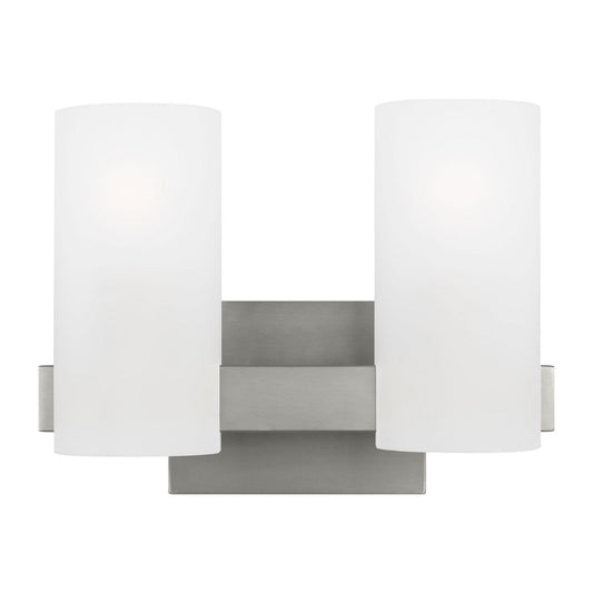 Rhode Two Light Vanity in Brushed Steel