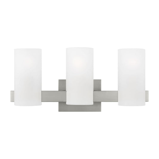 Rhode Three Light Vanity in Brushed Steel