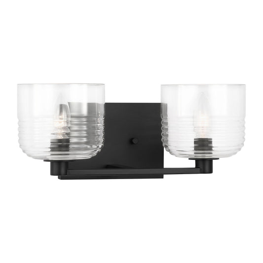 Lochdale Two Light Vanity in Midnight Black