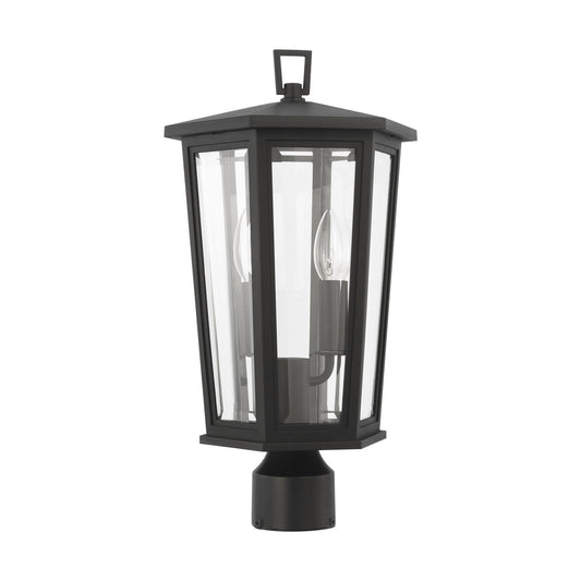 Witley Two Light Post Lantern in Textured Black