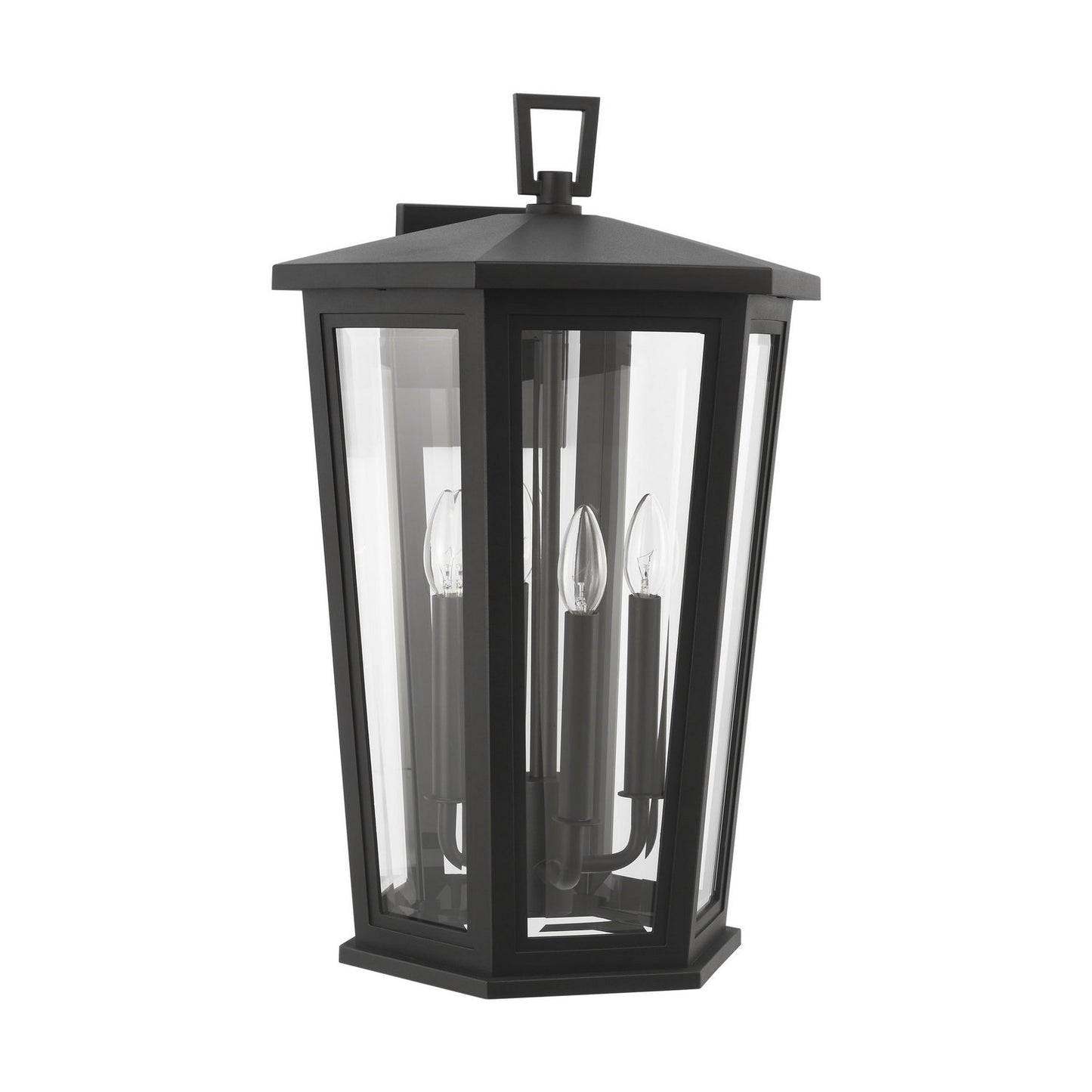 Witley Four Light Wall Lantern in Textured Black