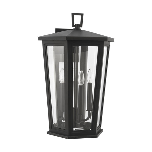 Witley Four Light Wall Lantern in Textured Black