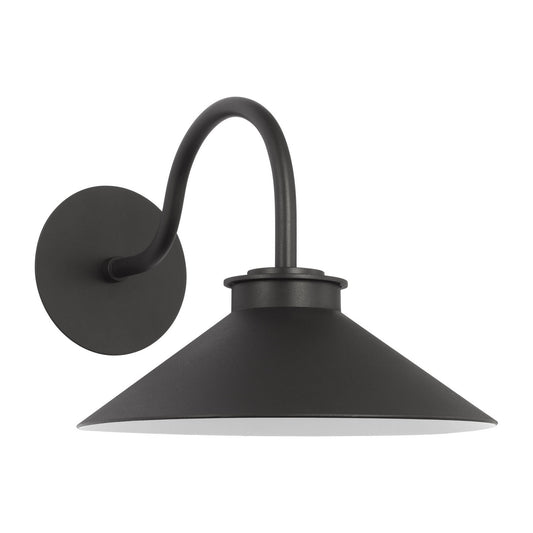 Modern Barn Light LED Wall Lantern in Textured Black