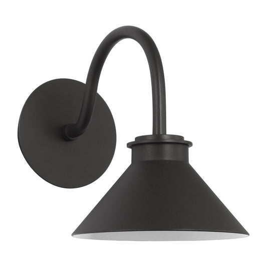 Modern Barn Light LED Wall Lantern in Textured Black