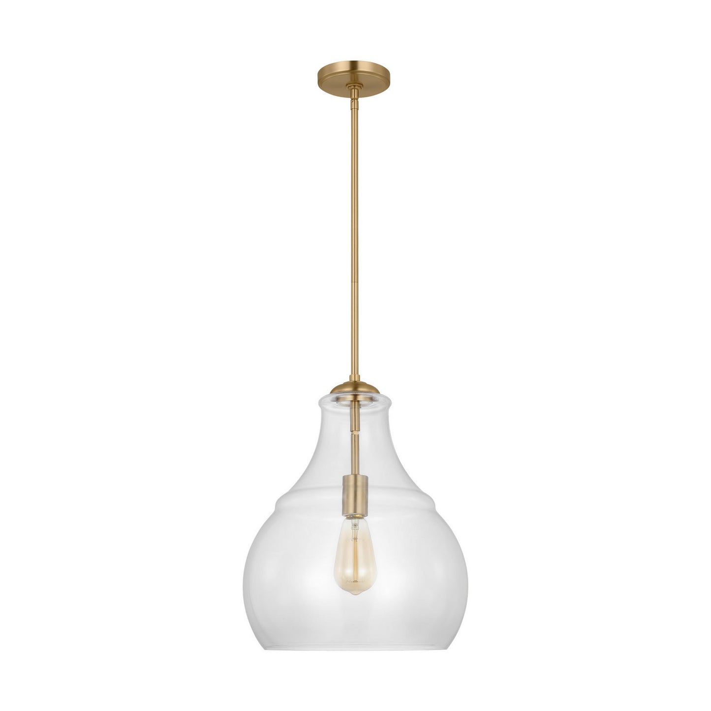 Zola One Light Pendant in Satin Brass