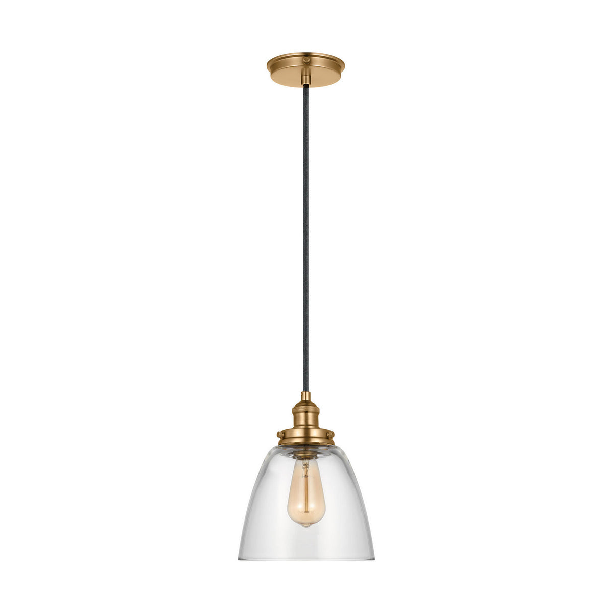 Baskin One Light Pendant in Satin Brass